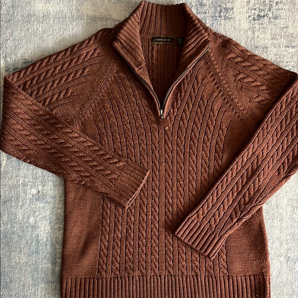 Joseph Aboud Men's Chocolate Zip-Up Sweater